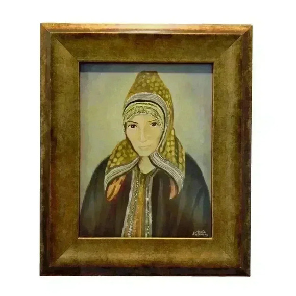 Nota Koslowsky - “Yemenite Woman” - 14” x 18” Realistic Print, Framed And Matted - Picture 1 of 5